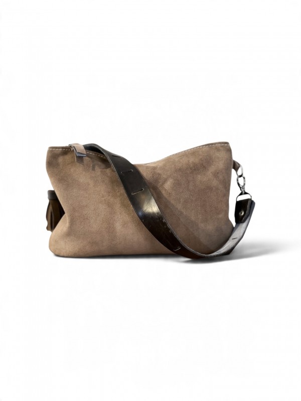 Vizon Süet Omuz Çantası / Clutch