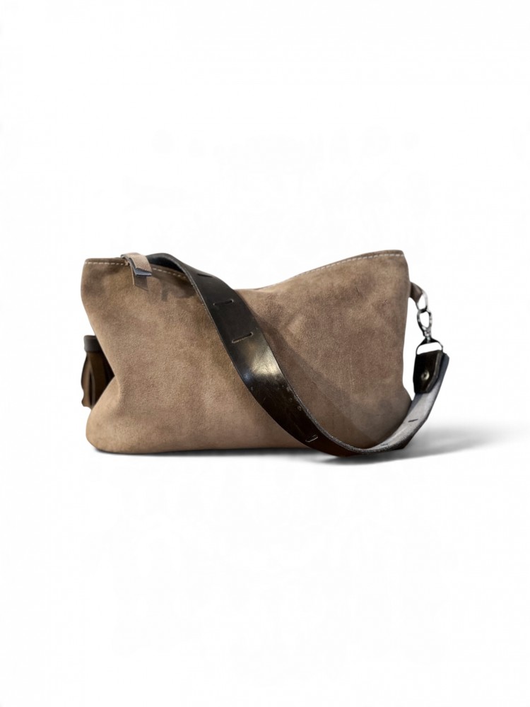 Vizon Süet Omuz Çantası / Clutch